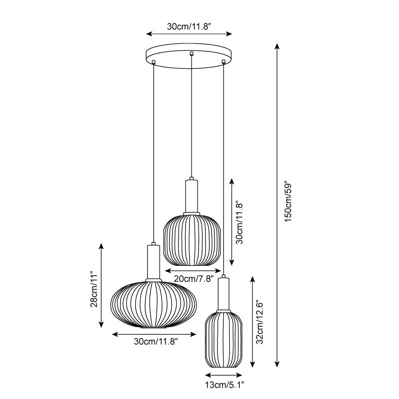 Miralelia lampă suspendată, striată