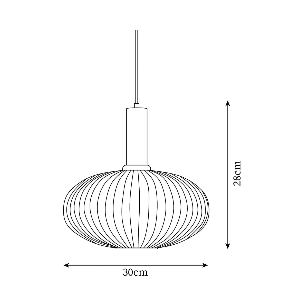 Miralelia lampă suspendată, striată