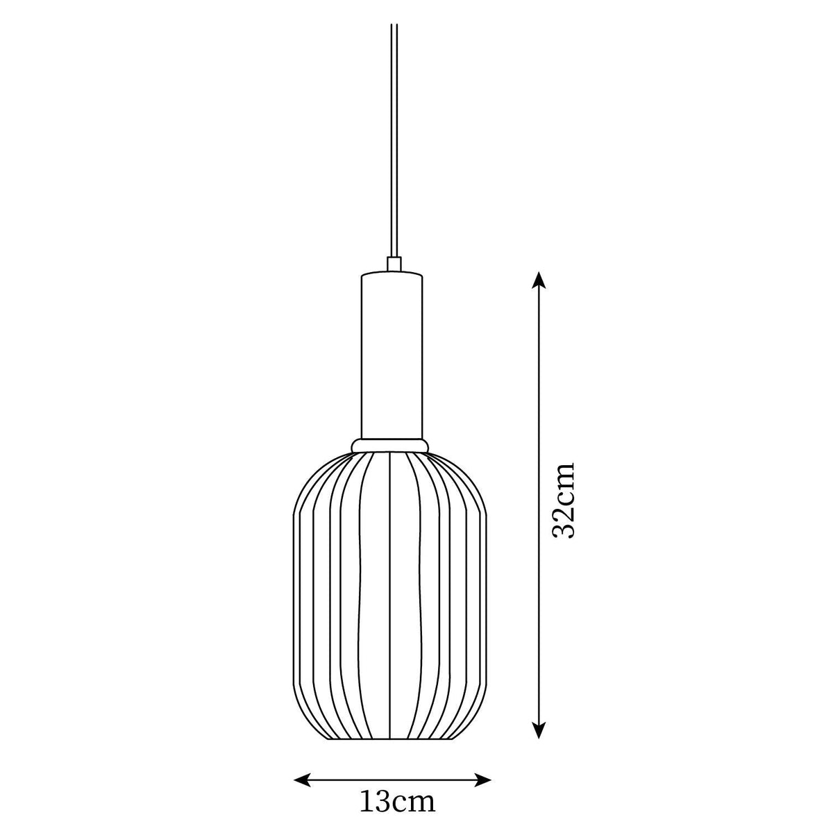 Miralelia lampă suspendată, striată