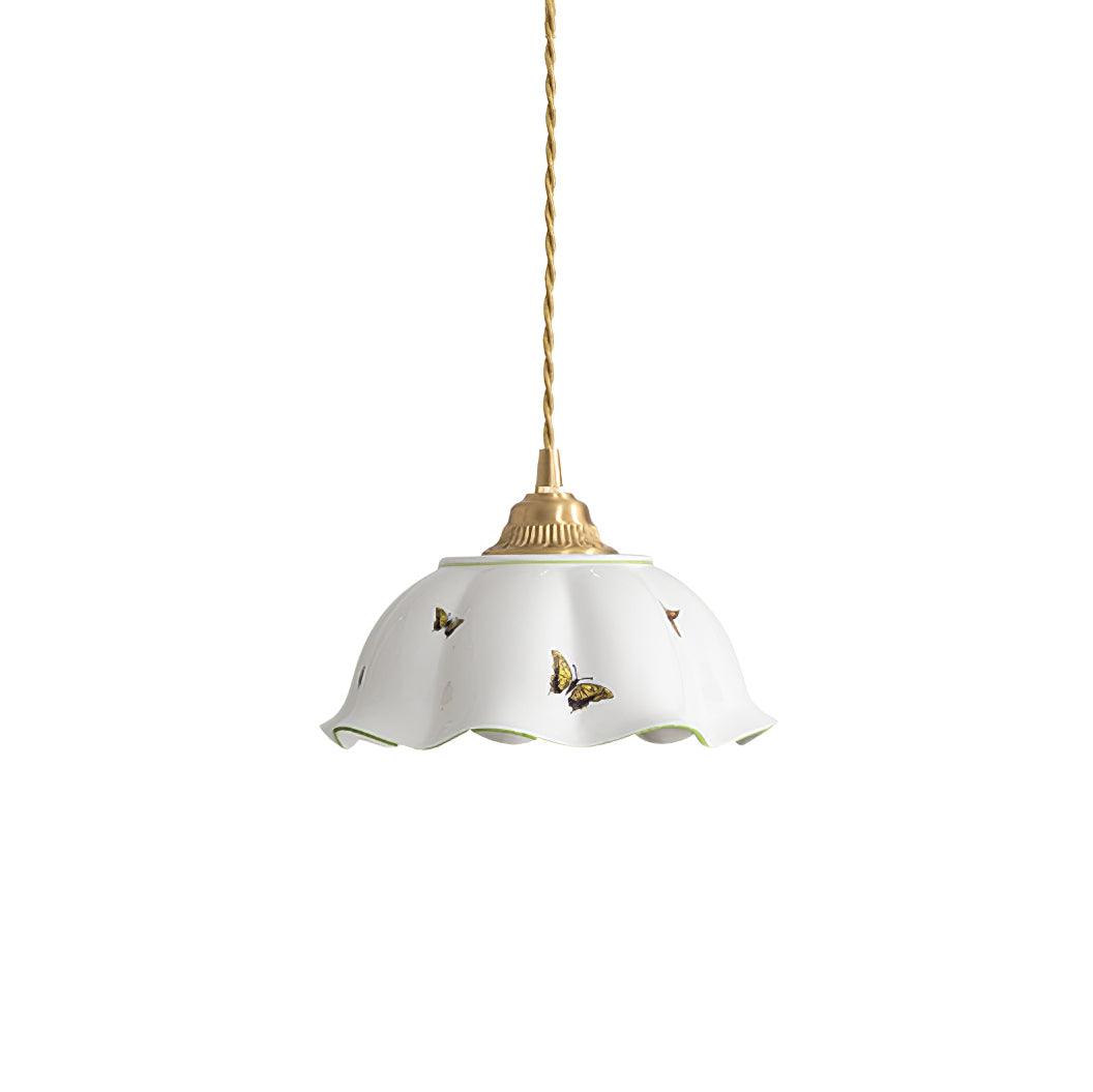 Lumina lampă suspendată Ceramică Petale Fluteri Vintage
