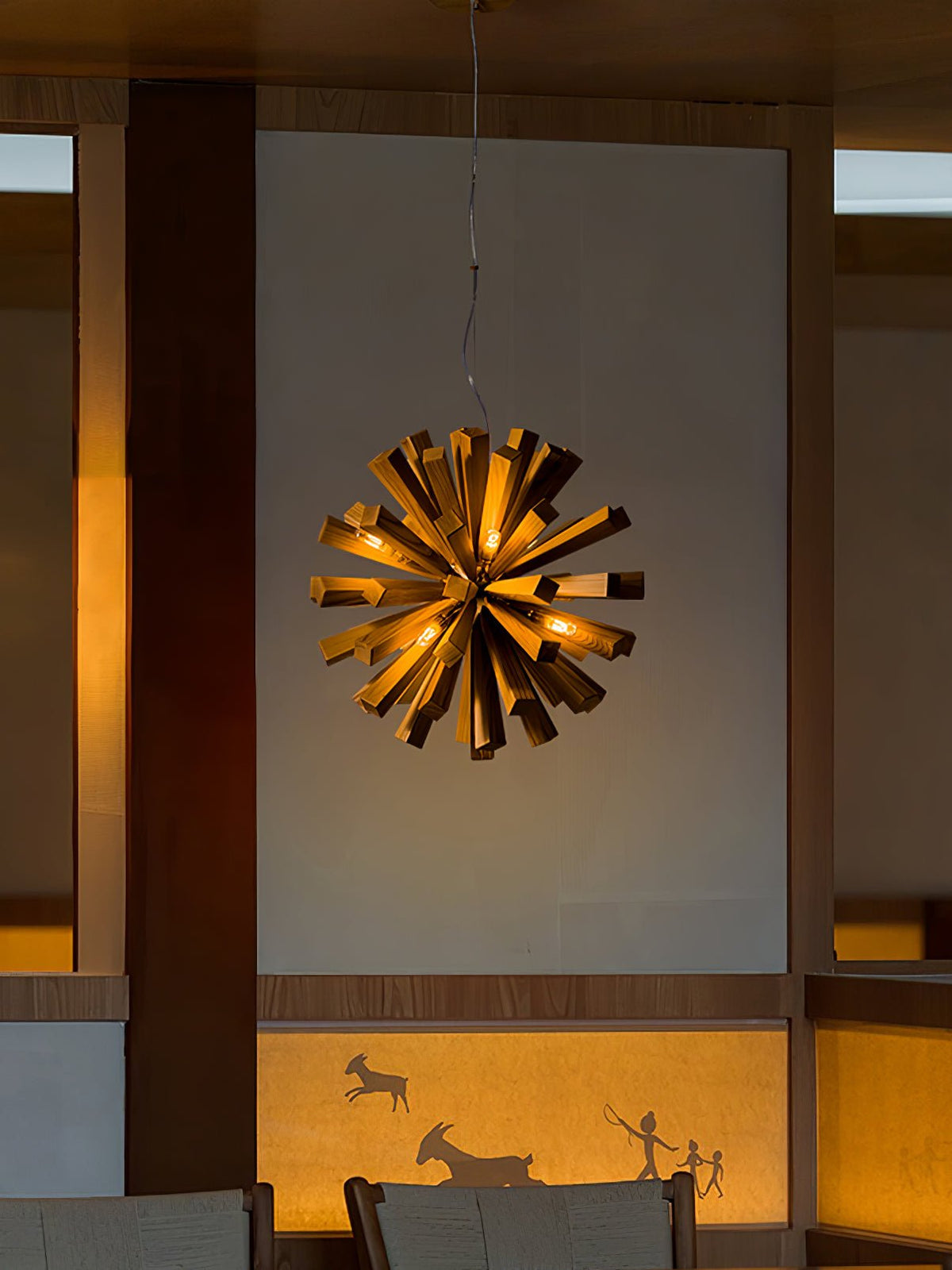 Elvarelle Premium Artă Nordică candelabru din lemn cu Motive Explozate