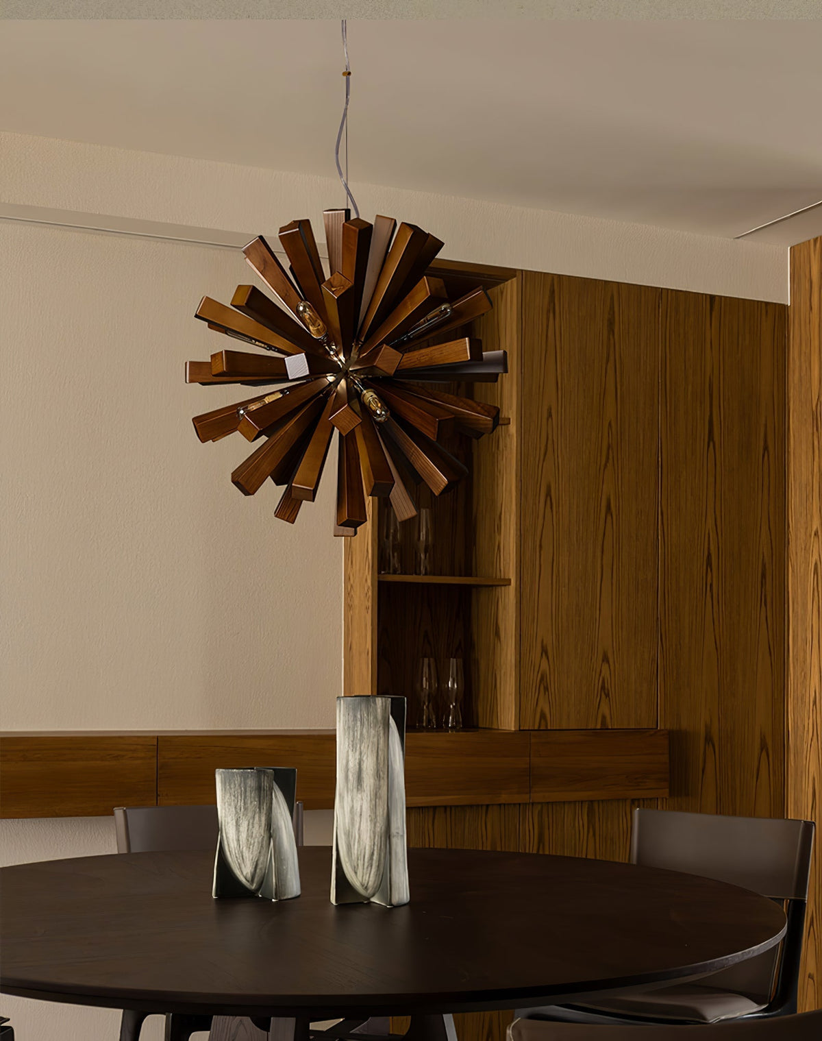 Elvarelle Premium Artă Nordică candelabru din lemn cu Motive Explozate