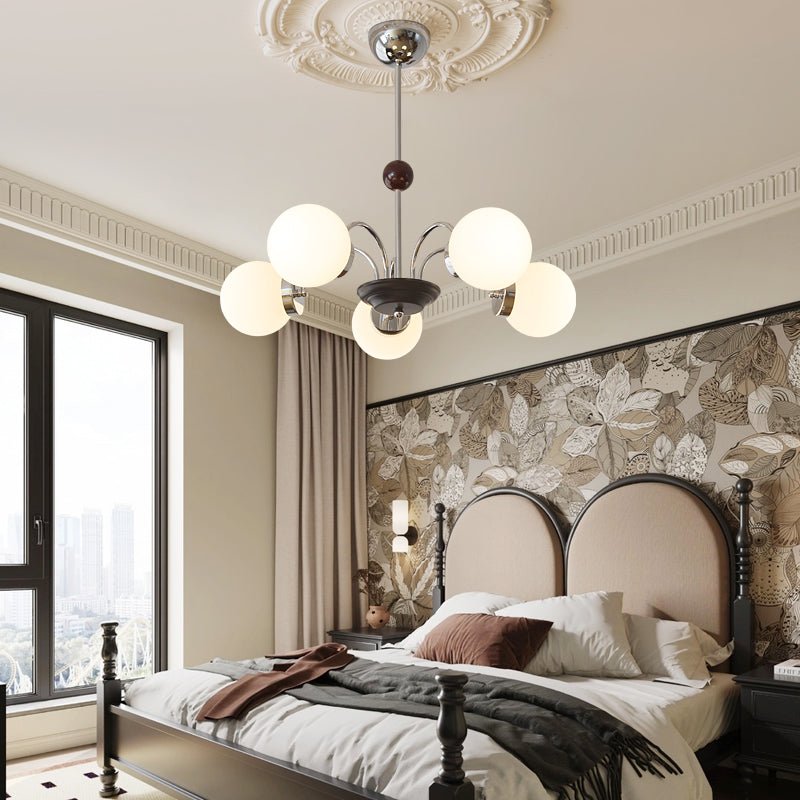 Rinuaine candelabru din lemn și sticlă, contemporan, curbat