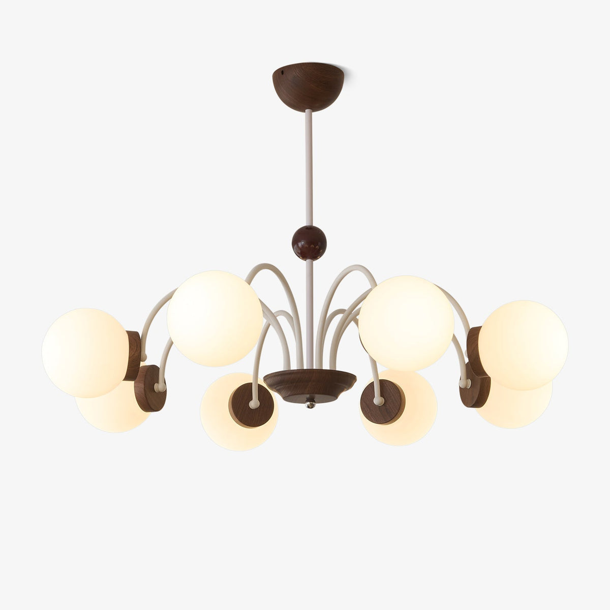 Rinuaine candelabru din lemn și sticlă, contemporan, curbat