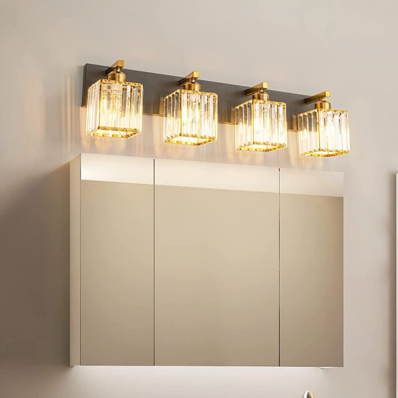 Kristy Vintage LED metal/cristal aplică de Perete pentru Oglindă, auriu