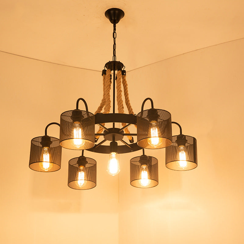 Epoch lampă suspendată Vintage LED negru Coardă/metal living