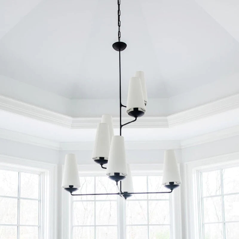 Silva candelabru alb și negru, vintage, LED, pentru dormitor și bucătărie