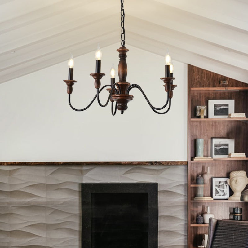 Silva lampă suspendată LED Design industrial interior Maro lemn metal dormitor/living/Insulă de bucătărie