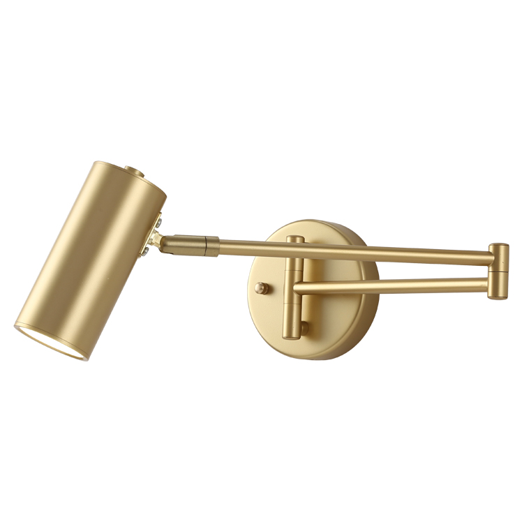 Aria aplică de perete conică modernă, metal reglabil, culoare neagră/aurie, pentru dormitor