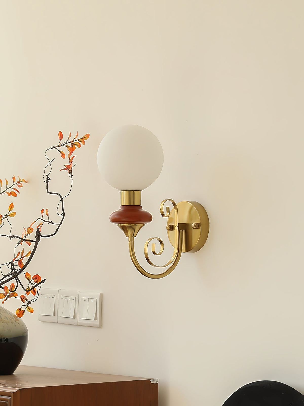Bela aplică de perete din sticlă, premium, în stil de artă nordică