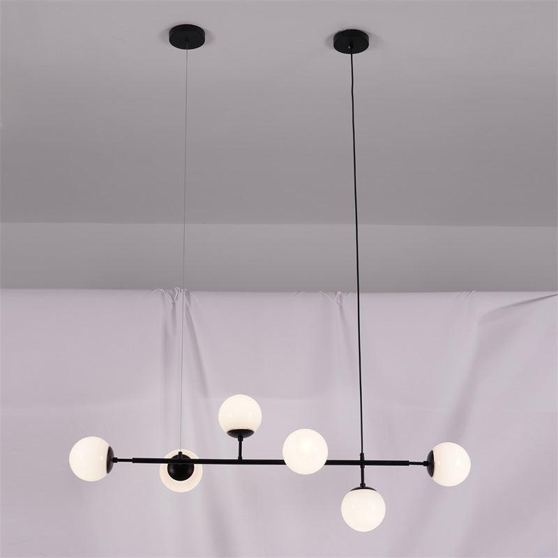 Valentina industrial Long Linear metal Hanging Bubble Multi transparent sticlă Bulb dormitor lampă suspendată din alamă/neagră