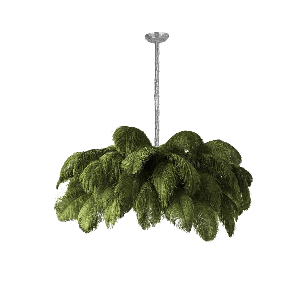 Auralira candelabru cu Tijă din alamă și Pene de Struț Dimensiune Mare