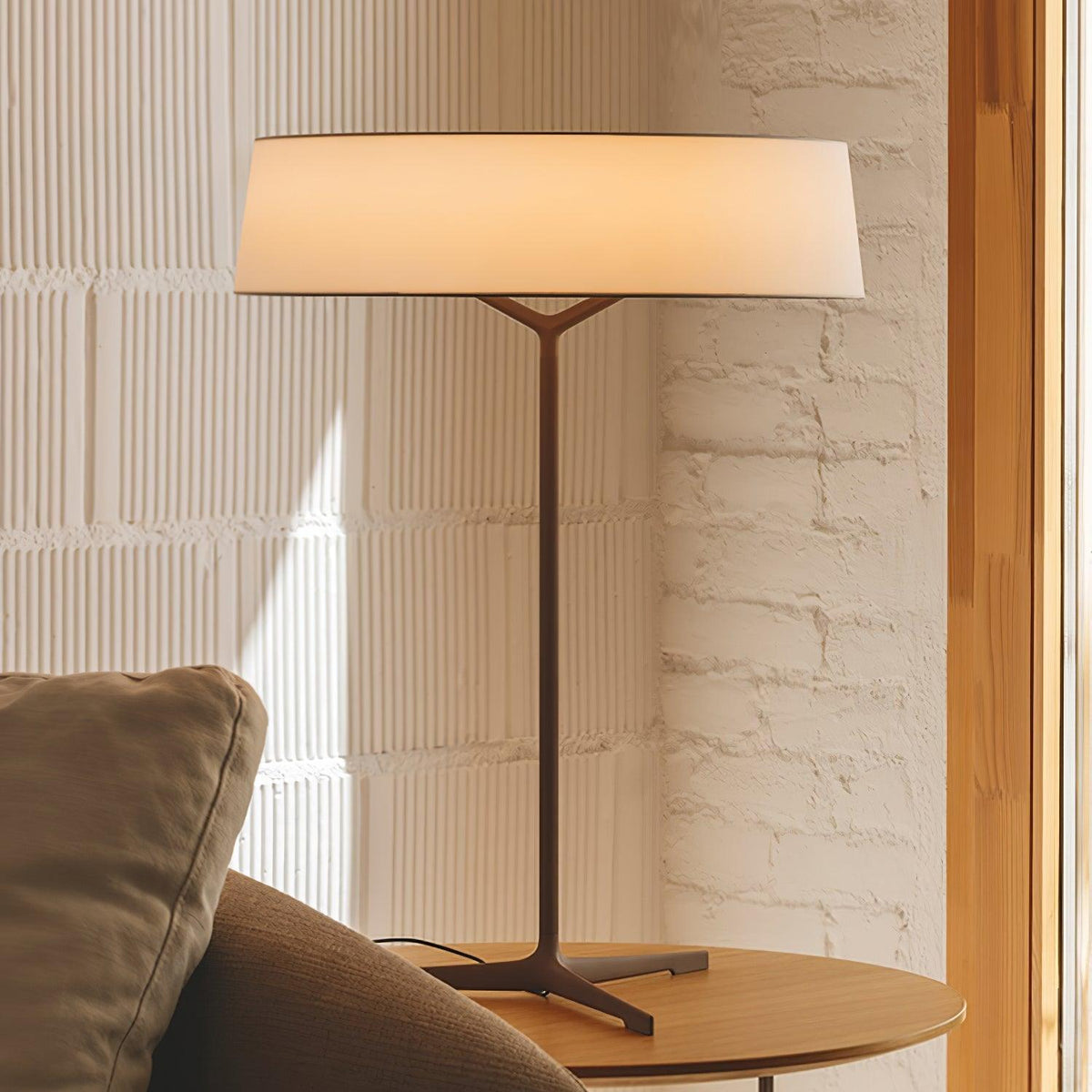 Linivira lampă de masă din pânză în stil scandinav
