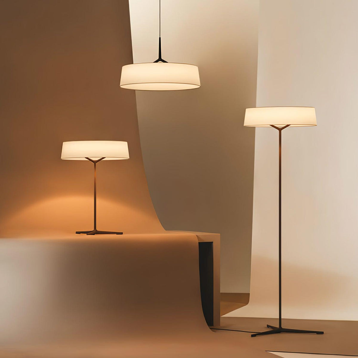 Linivira lampă de masă din pânză în stil scandinav