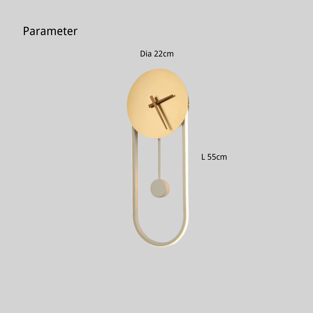 Arisha aplică de perete Nordic Clock, aur și negru
