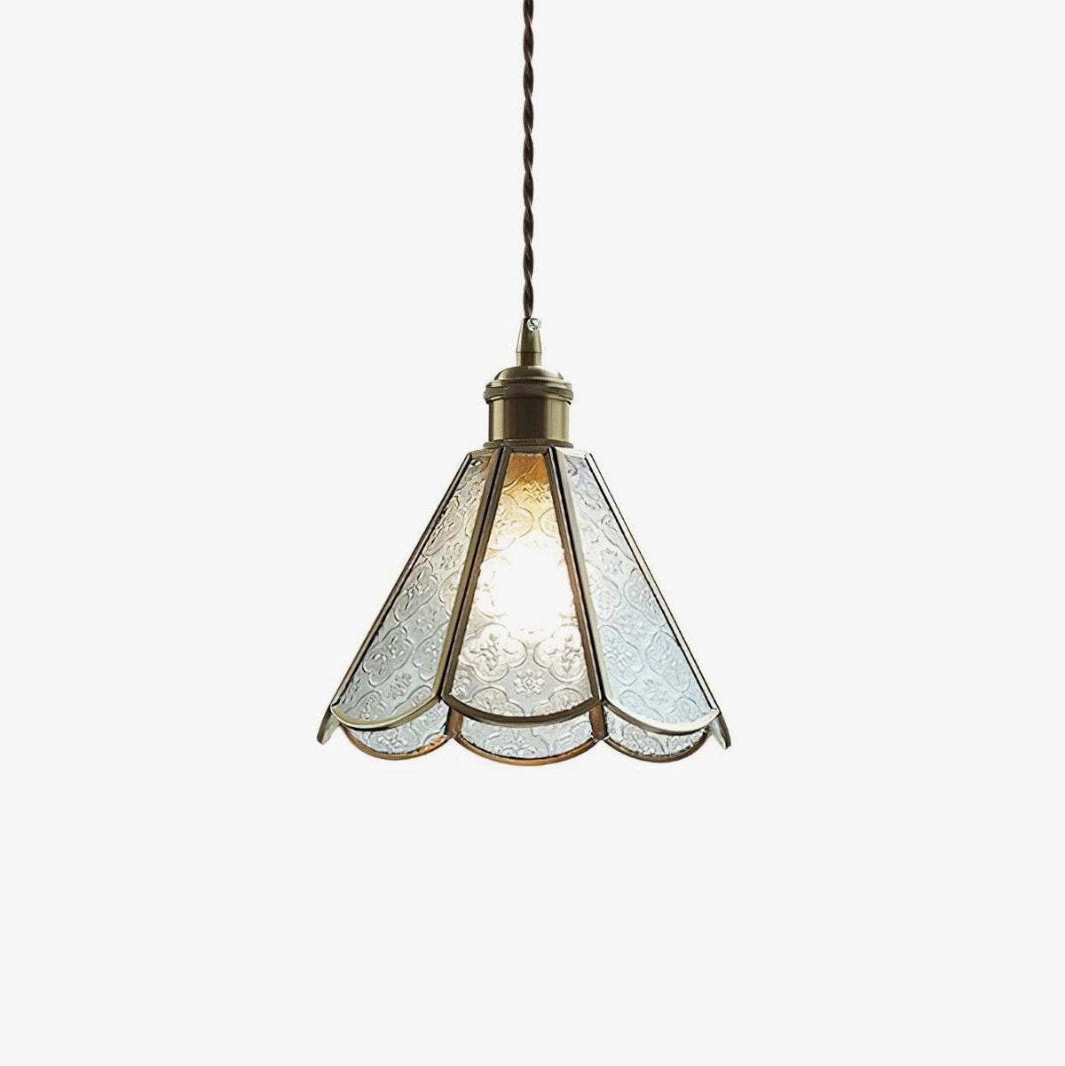 Arvane lampă suspendată din alamă și sticlă, elegantă