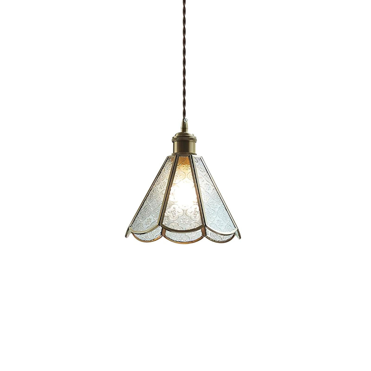 Arvane lampă suspendată din alamă și sticlă, elegantă