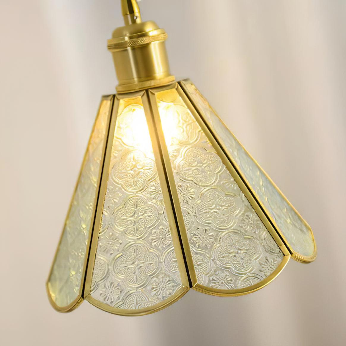 Arvane lampă suspendată din alamă și sticlă, elegantă