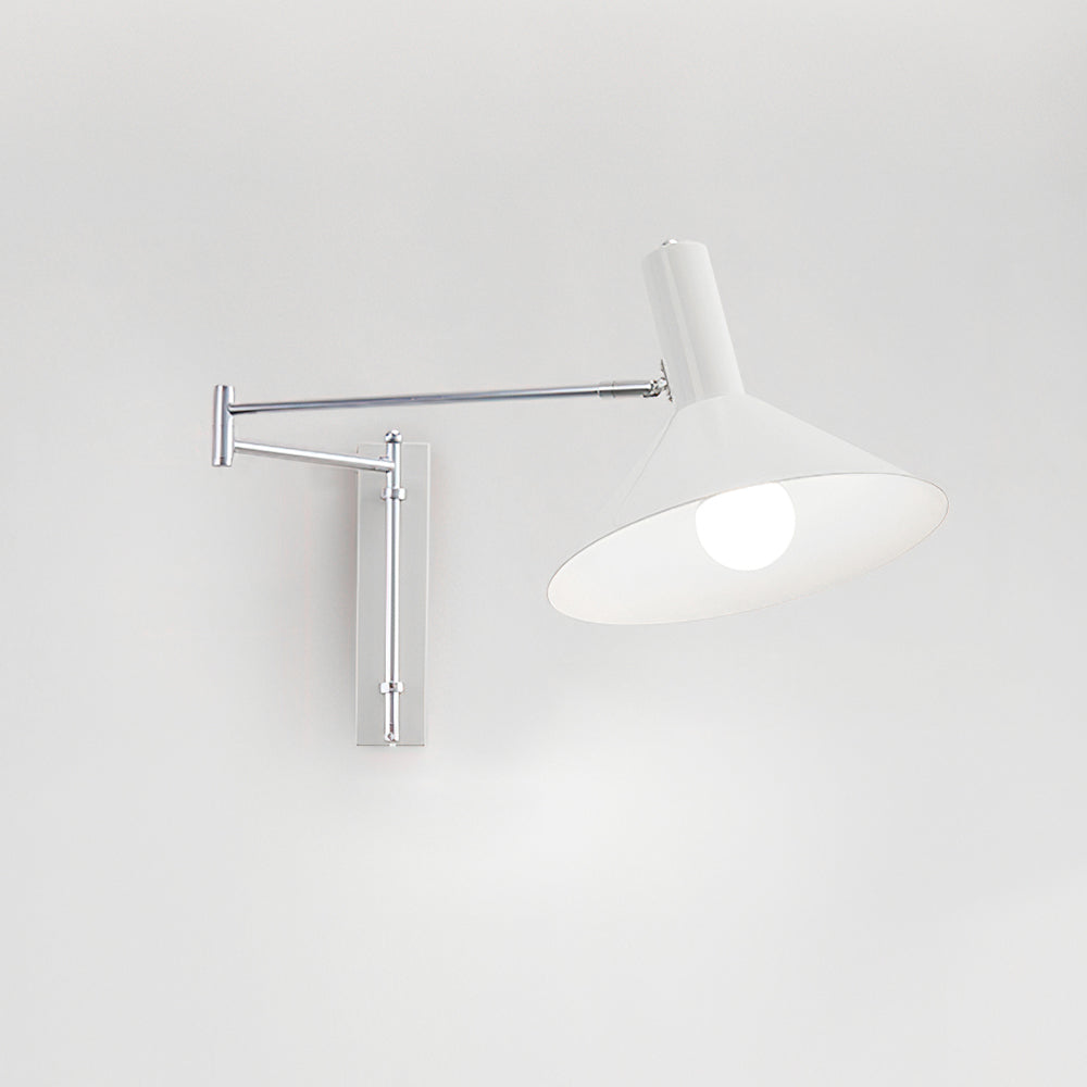 Peak aplică de perete roșie, reglabilă, cu braț, pentru colț de lectură