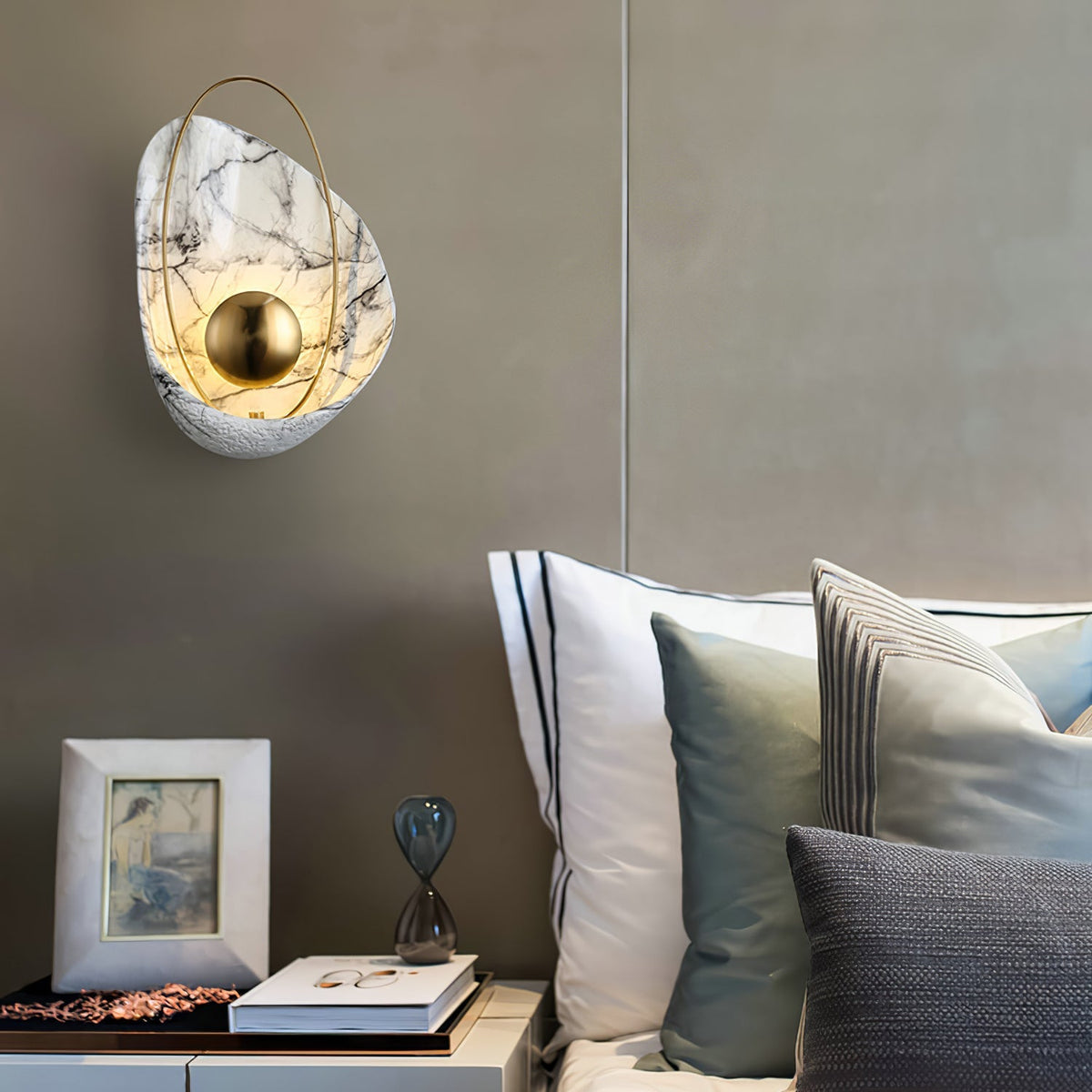 Vethaora aplică de perete din rășină, premium, în stil de artă nordică, cu aspect perlat