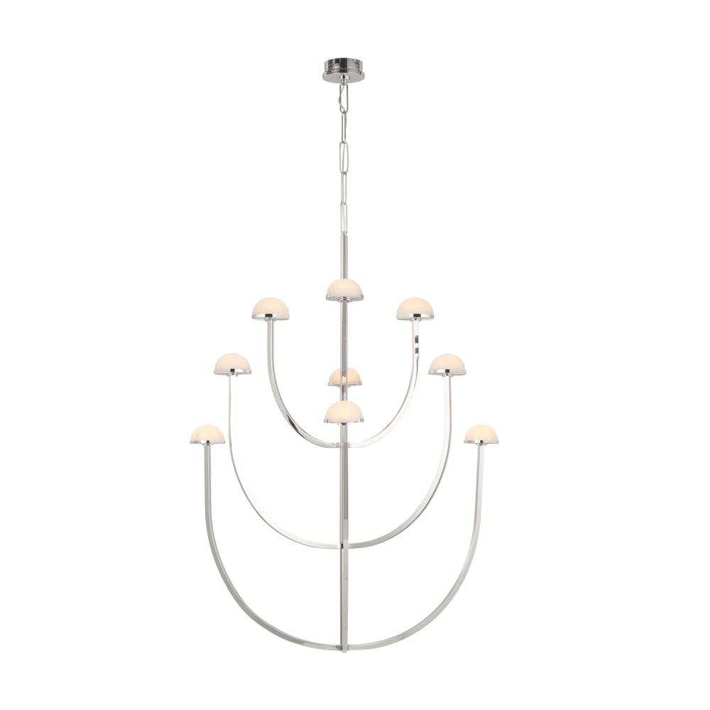 Pedra candelabru din alabastru cu geometrie minimalistă în arc