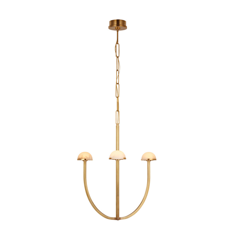 Pedra candelabru din alabastru cu geometrie minimalistă în arc