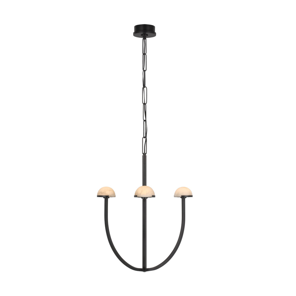 Pedra candelabru din alabastru cu geometrie minimalistă în arc