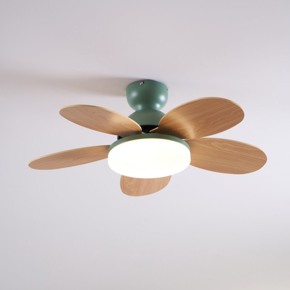 Eireise ventilator de tavan cu lumină din sticlă, multicolor, pentru camera copiilor