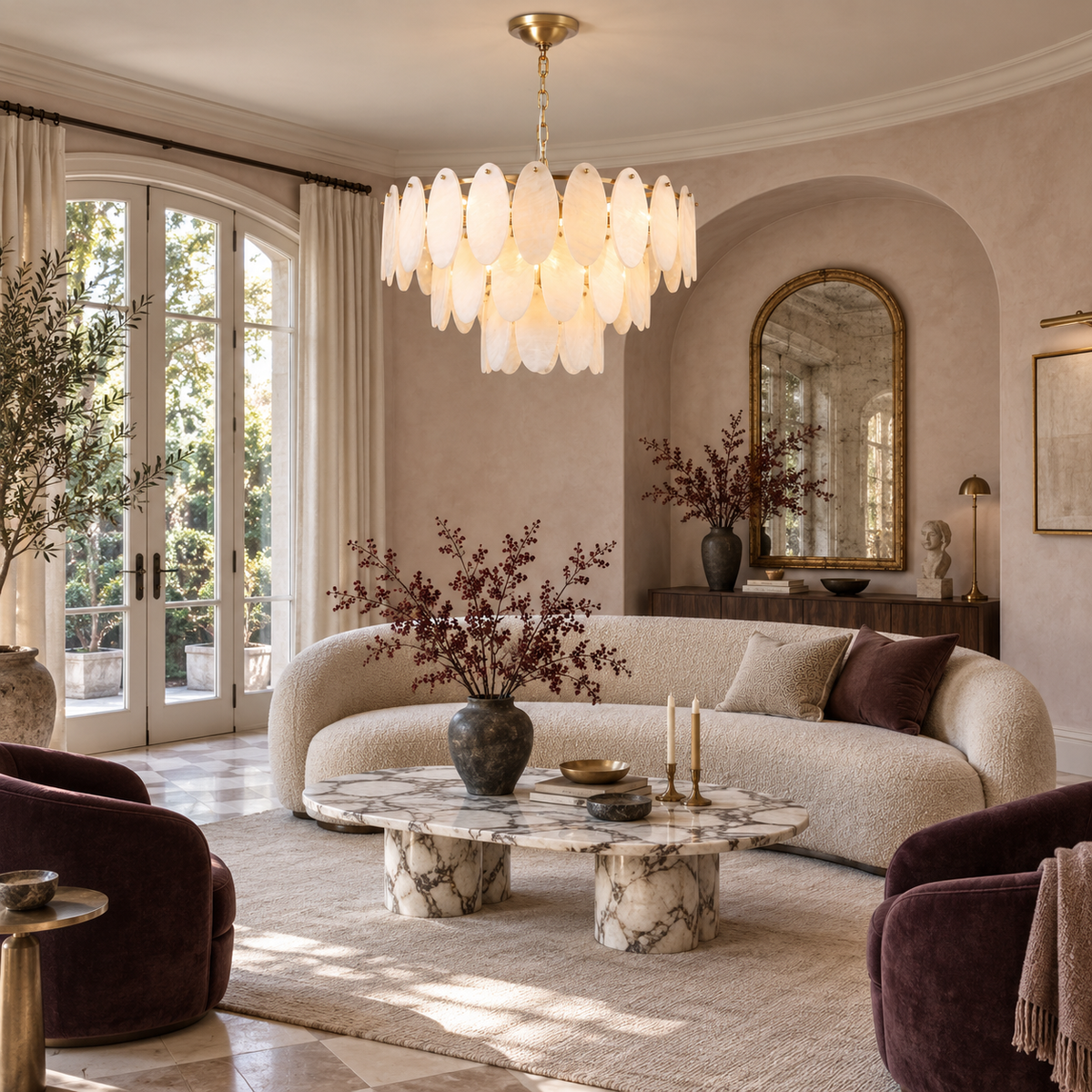 Elmsford Candelabru din alabastru