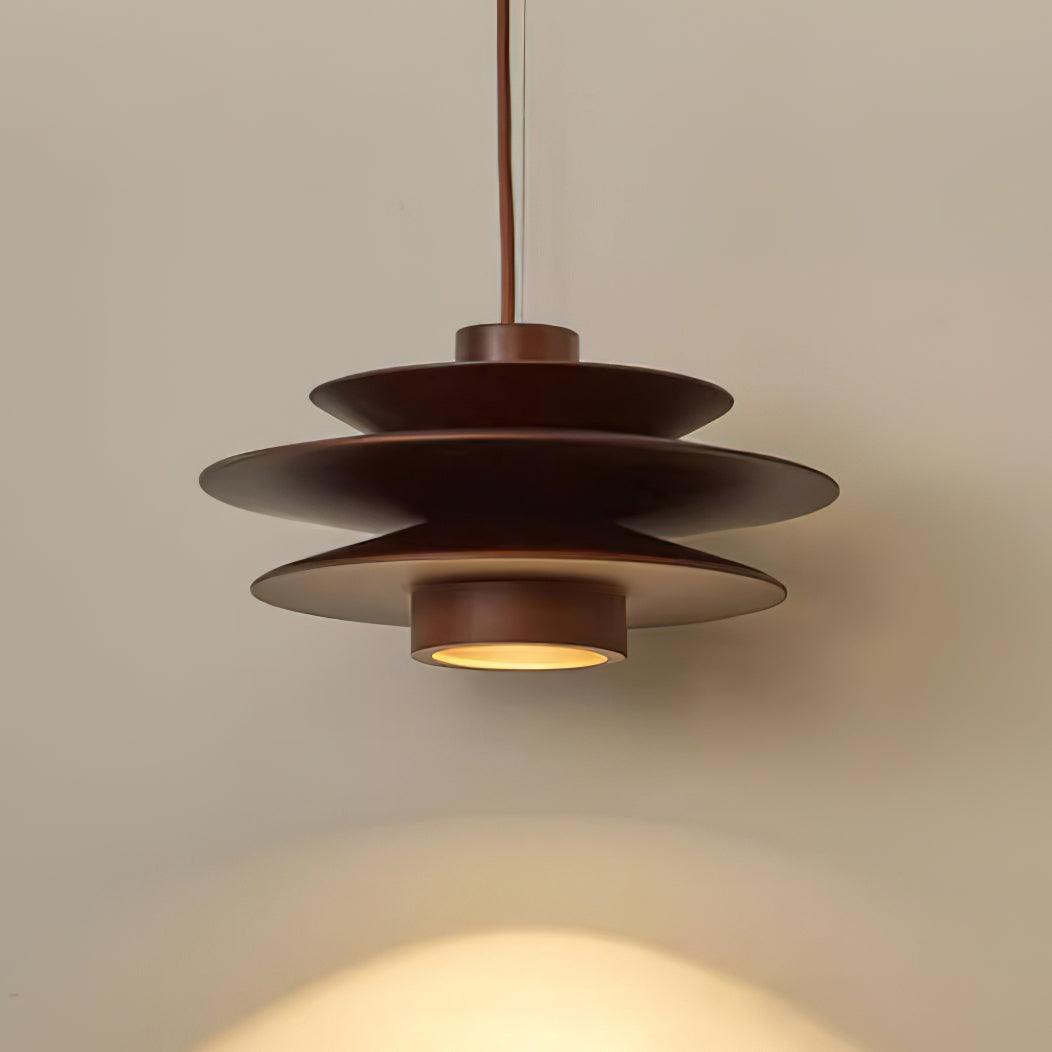 Axis lampă suspendată din lemn de nuc stil Mid Century