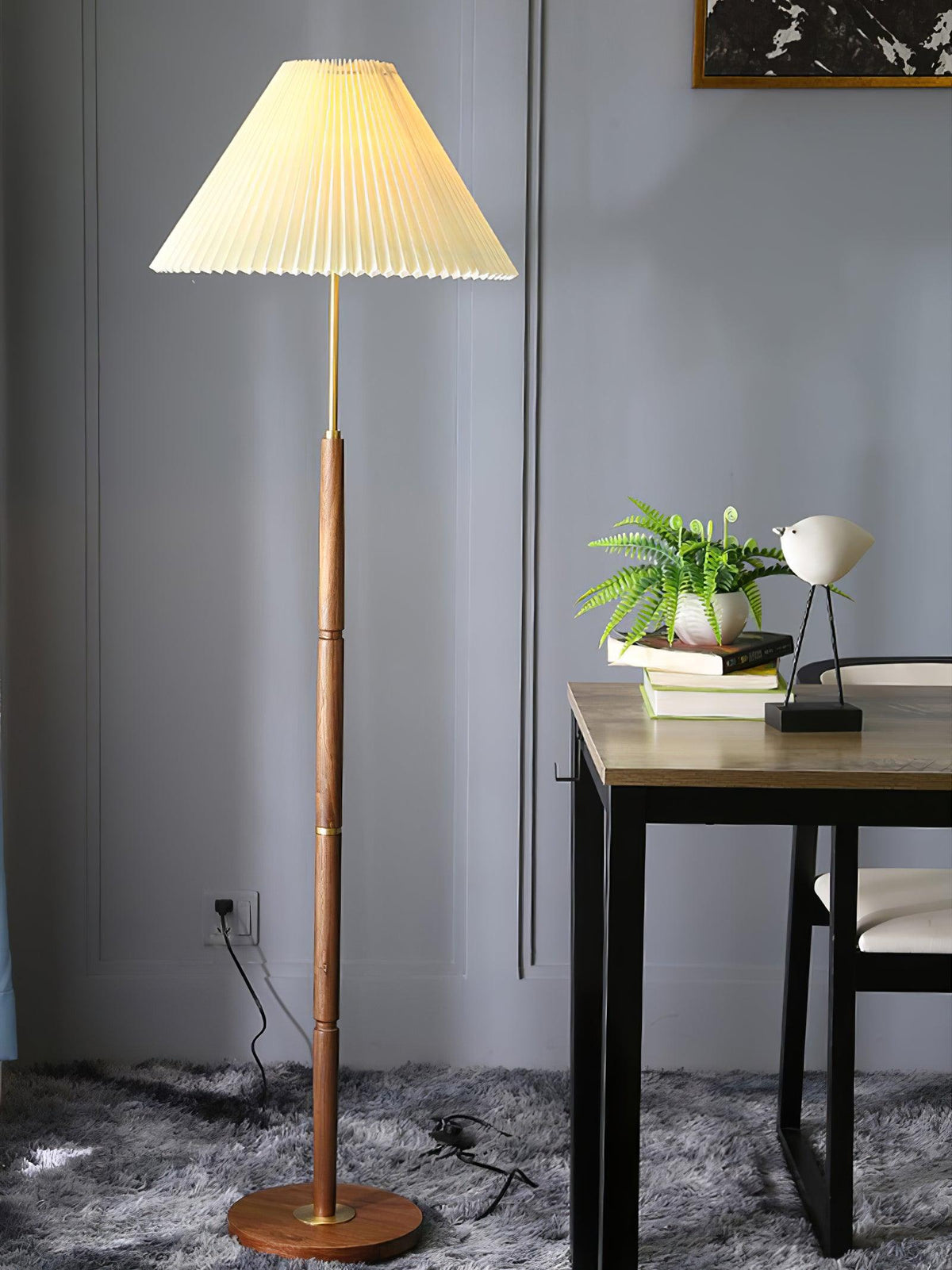 Syleina lampadar minimalist din lemn