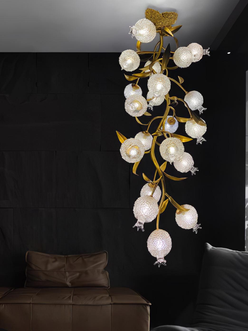 Bexlyn Elegance Pomegranate alamă sticlă plafonieră