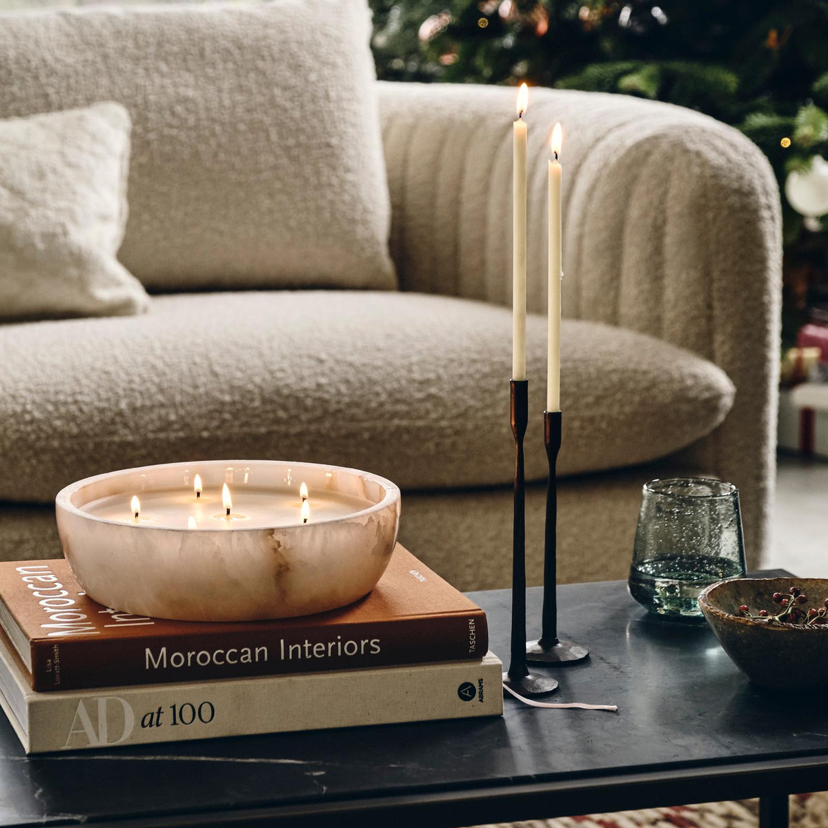 Pomelo Tass marmură Candlestick Ornaments