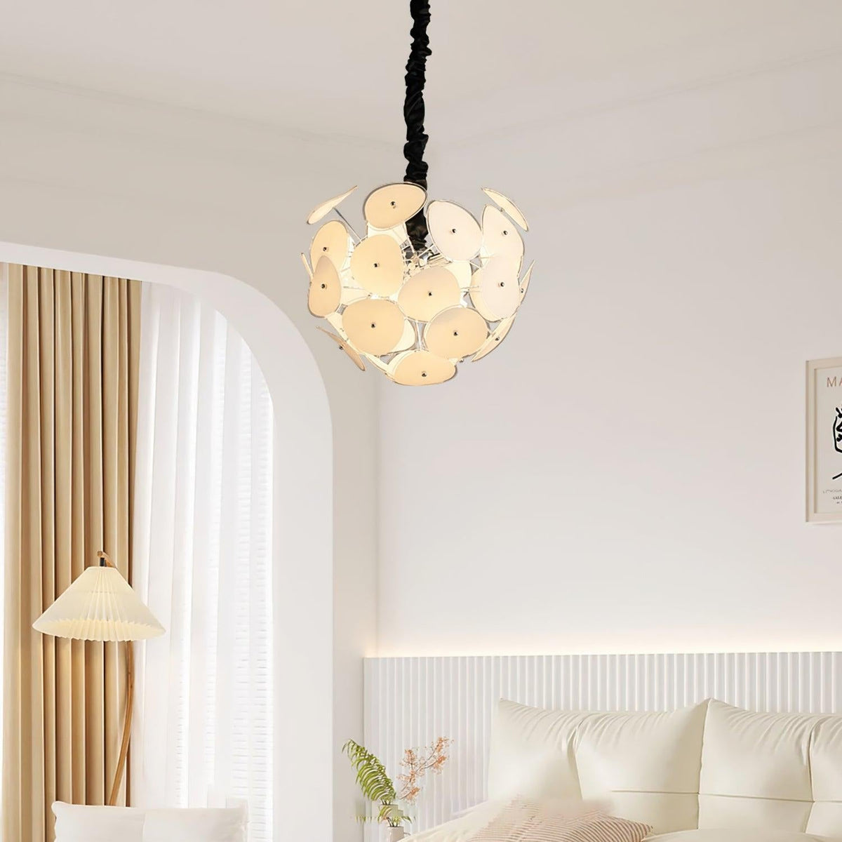 Thera candelabru din sticlă, artistic, cu glob