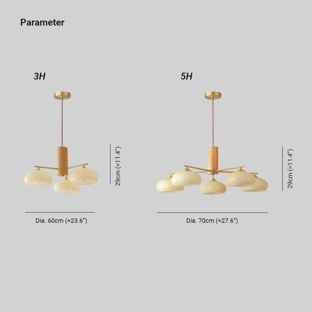 Candy candelabru din sticlă portocaliu-curmală