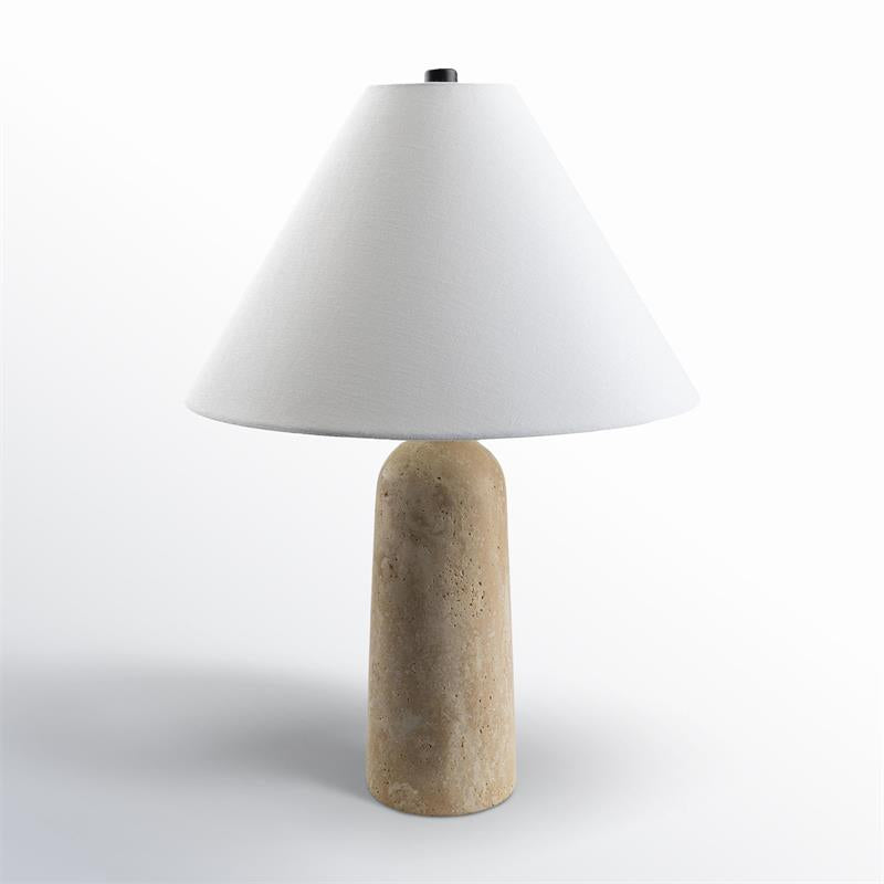 Astere lampă de masă din travertin