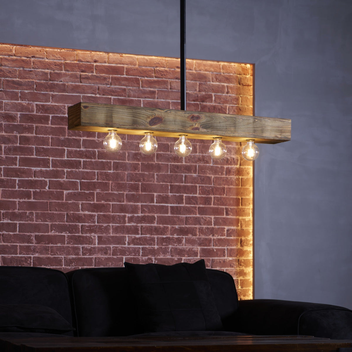 Siraen lemn-beam insulă candelabru