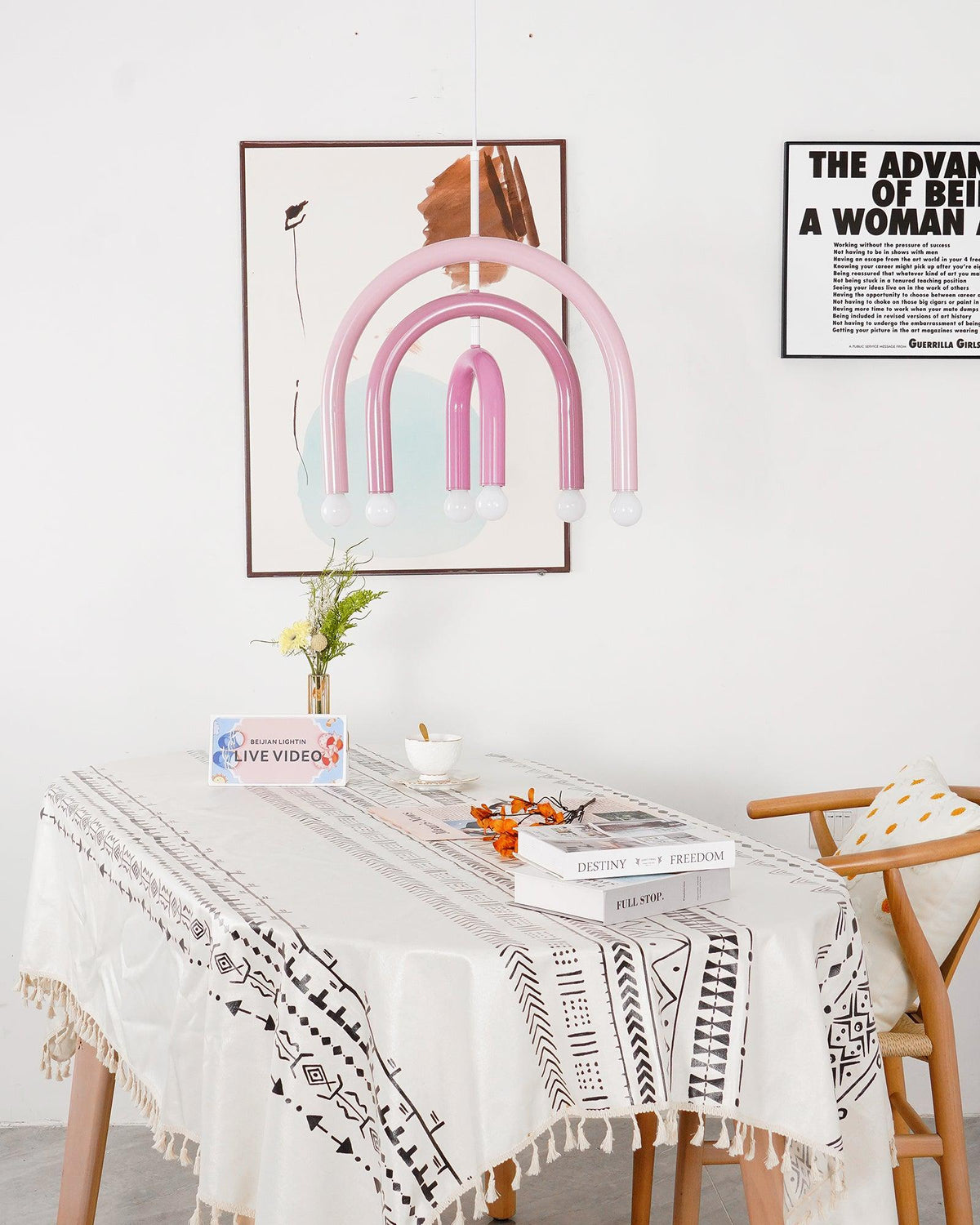Lampă suspendată Rainbow modern Arc din metal pentru living și sufragerie