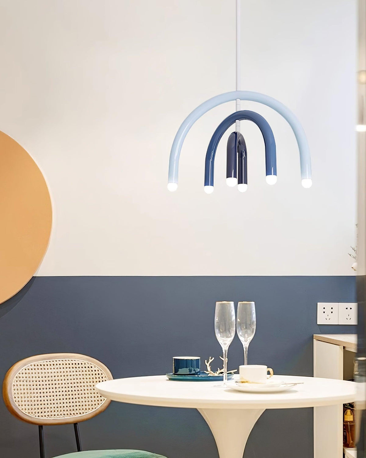 Lampă suspendată Rainbow modern Arc din metal pentru living și sufragerie