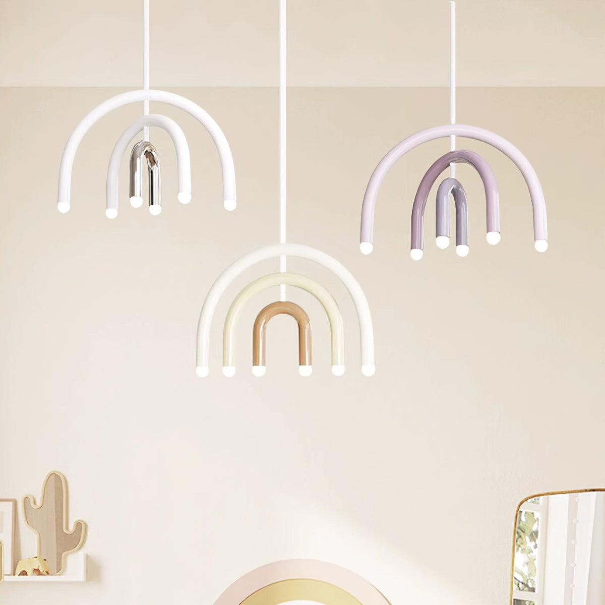 Lampă suspendată Rainbow modern Arc din metal pentru living și sufragerie