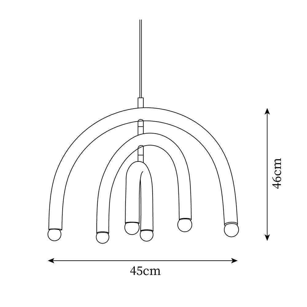 Lampă suspendată Rainbow modern Arc din metal pentru living și sufragerie