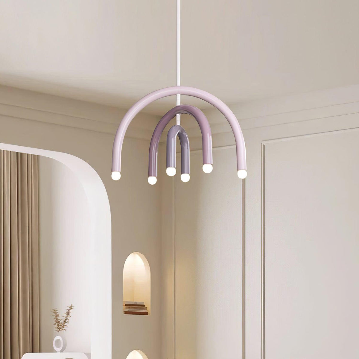 Lampă suspendată Rainbow modern Arc din metal pentru living și sufragerie