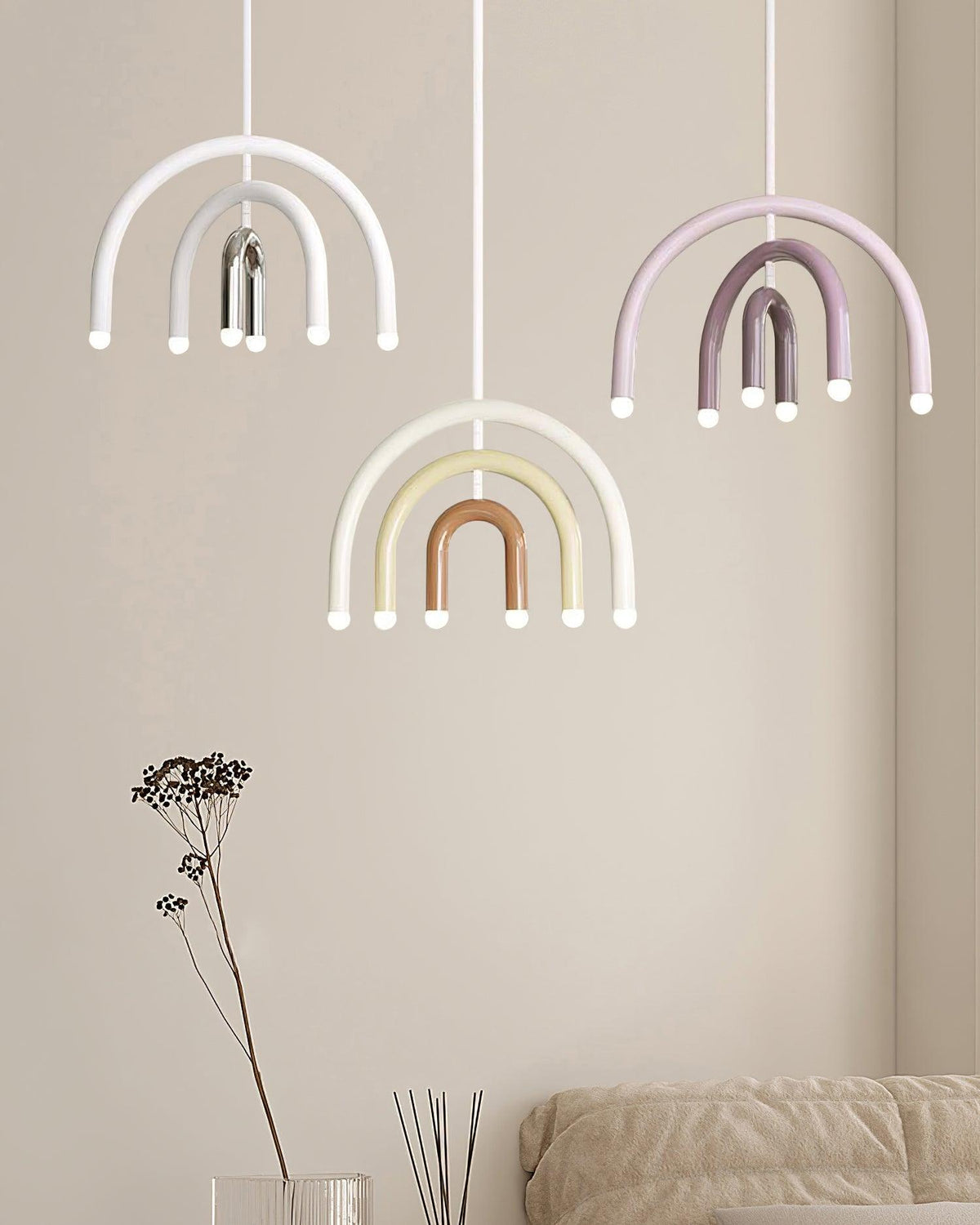 Lampă suspendată Rainbow modern Arc din metal pentru living și sufragerie