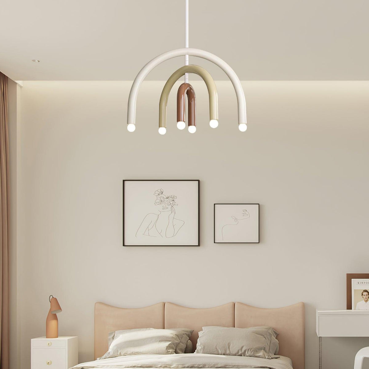 Lampă suspendată Rainbow modern Arc din metal pentru living și sufragerie