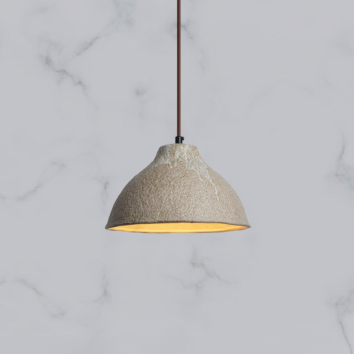 Aldaia lampă suspendată din ceramică și lemn, retro