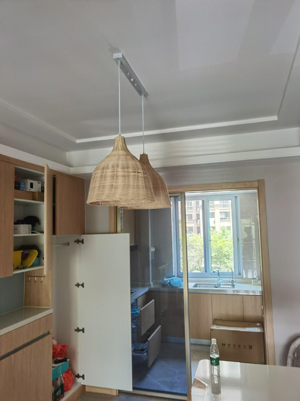 Ravisine lampă suspendată rustică din ratan