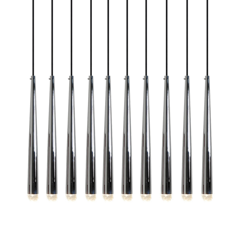 Candelabru cu abajure din cristal și corp din alamă lucioasă minimalist