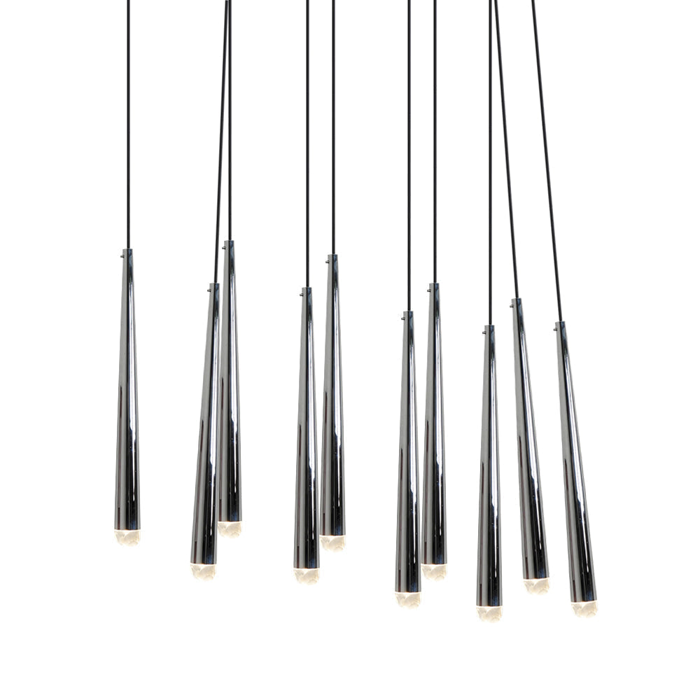 Candelabru cu abajure din cristal și corp din alamă lucioasă minimalist