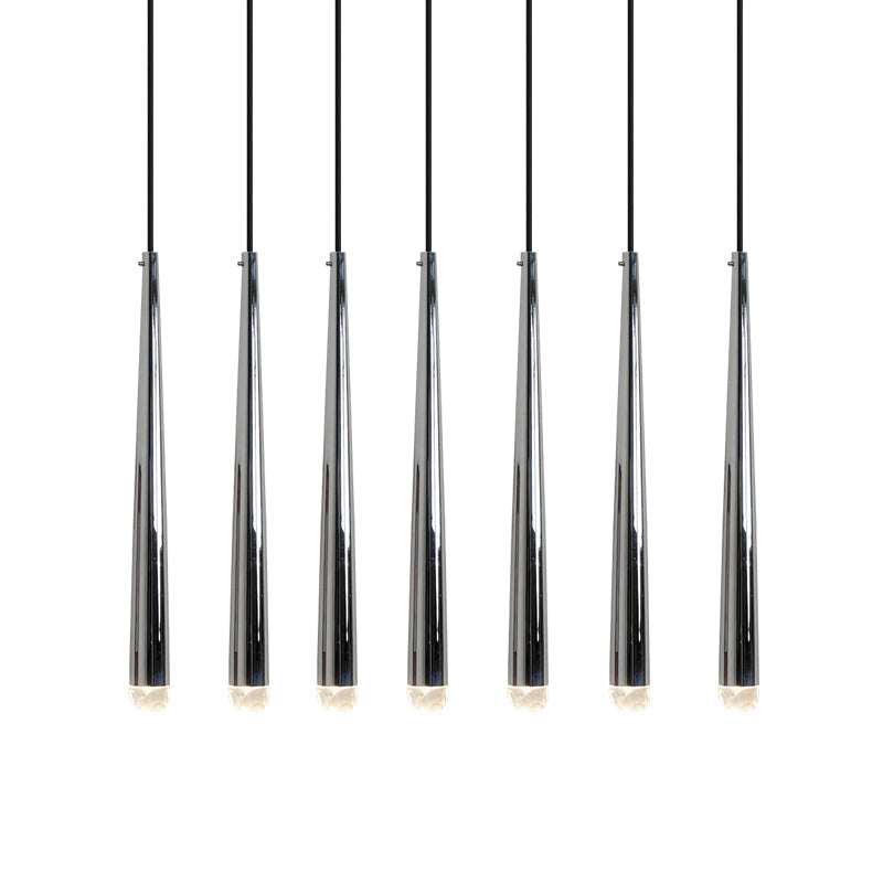 Candelabru cu abajure din cristal și corp din alamă lucioasă minimalist