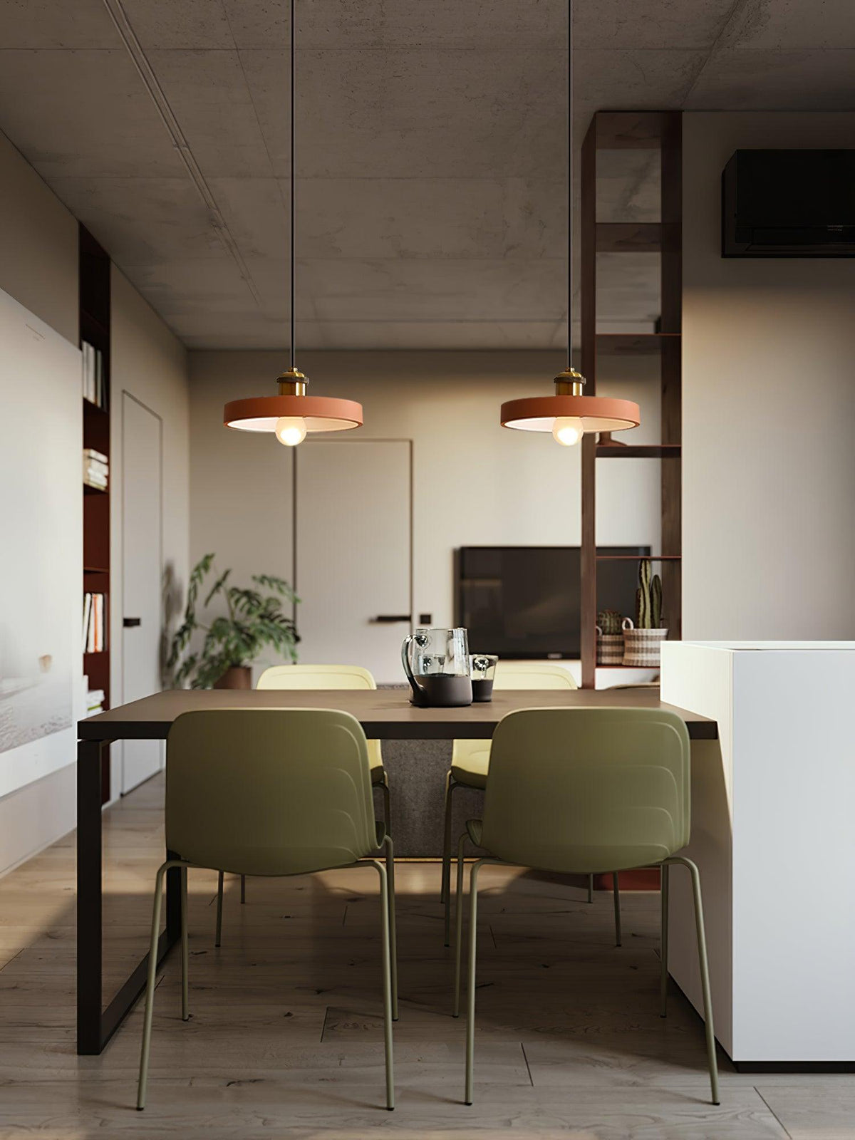 Trio lampă suspendată din rășină, industrială